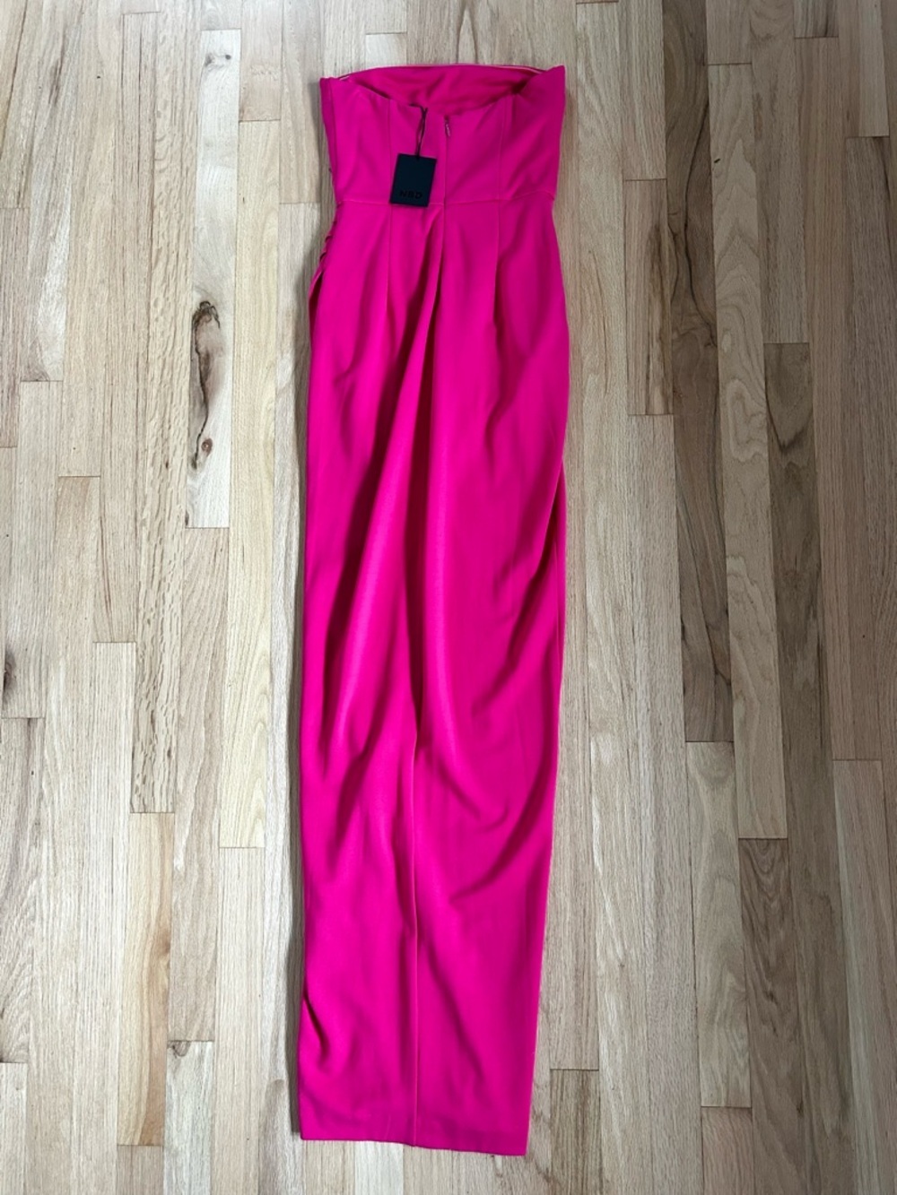 NBD lucilda gown formal maxi dress ruched fitted hot pink revolve size S - Picture 12 of 12